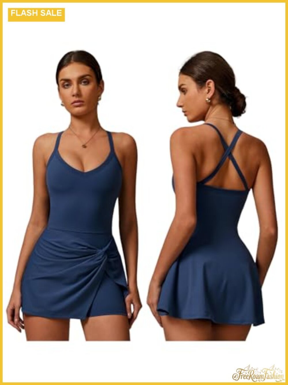 Tennis Dress with Shorts Ruffle Cami Active Golf Dress